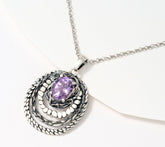 Or Paz Sterling Silver Oval Rose De France Pendant Necklace, 18"